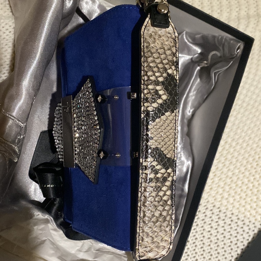 Giuseppe Zanotti 3 ways Suede Leather purse - Picture 14 of 15